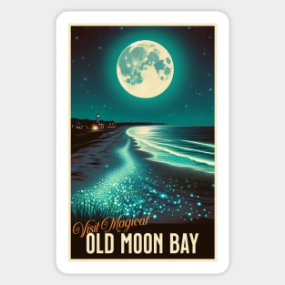 Vintage Old Moon Bay Poster Sticker